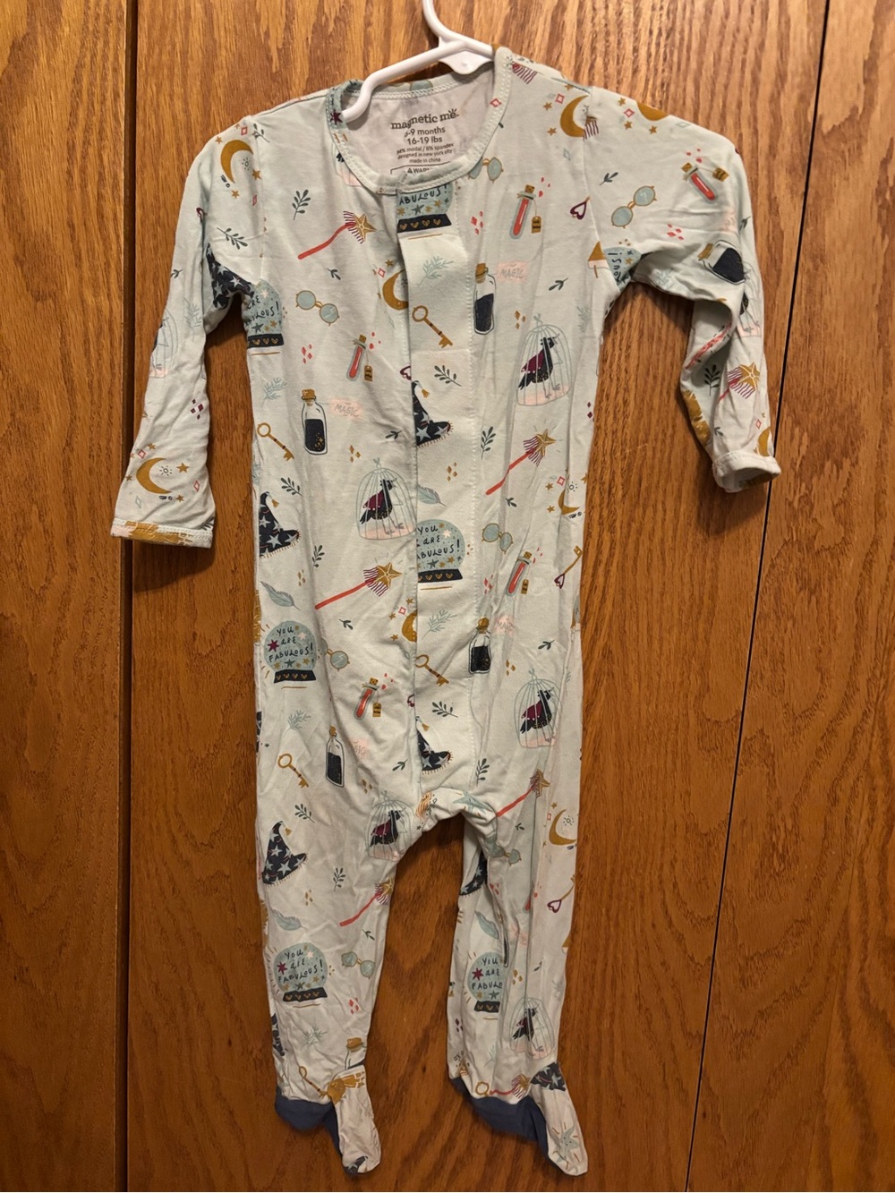 Magnetic Me Mint Footed One-Piece with Wizard and Magic Motifs- Harry Potter